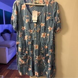 Roxy Normcore surfercore surfer girl dress with pockets net